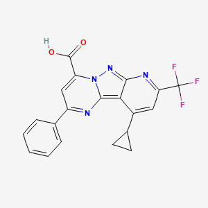 molecular formula C20H13F3N4O2 B4763519 10-cyclopropyl-2-phenyl-8-(trifluoromethyl)pyrido[2',3':3,4]pyrazolo[1,5-a]pyrimidine-4-carboxylic acid 