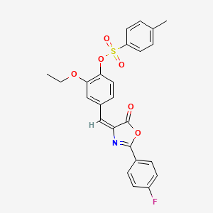 molecular formula C25H20FNO6S B4763537 2-ethoxy-4-{[2-(4-fluorophenyl)-5-oxo-1,3-oxazol-4(5H)-ylidene]methyl}phenyl 4-methylbenzenesulfonate 