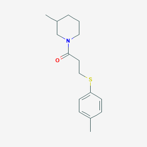 molecular formula C16H23NOS B4763556 3-methyl-1-{3-[(4-methylphenyl)thio]propanoyl}piperidine 