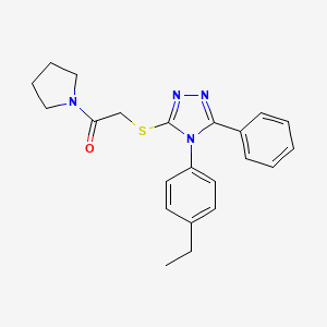 molecular formula C22H24N4OS B4763604 4-(4-ethylphenyl)-3-{[2-oxo-2-(1-pyrrolidinyl)ethyl]thio}-5-phenyl-4H-1,2,4-triazole 