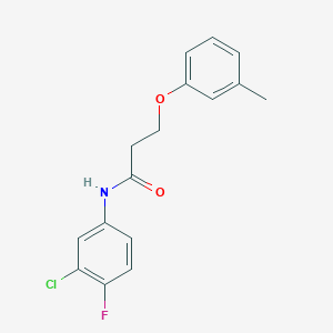 molecular formula C16H15ClFNO2 B4763616 N-(3-chloro-4-fluorophenyl)-3-(3-methylphenoxy)propanamide 