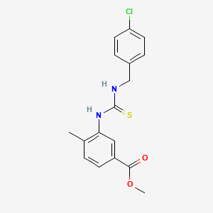molecular formula C17H17ClN2O2S B4763643 methyl 3-({[(4-chlorobenzyl)amino]carbonothioyl}amino)-4-methylbenzoate 