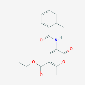 molecular formula C17H17NO5 B4763653 ethyl 6-methyl-3-[(2-methylbenzoyl)amino]-2-oxo-2H-pyran-5-carboxylate 