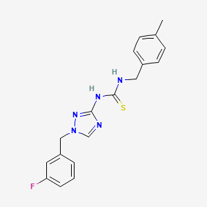 molecular formula C18H18FN5S B4763661 N-[1-(3-fluorobenzyl)-1H-1,2,4-triazol-3-yl]-N'-(4-methylbenzyl)thiourea 