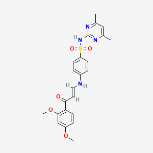 molecular formula C23H24N4O5S B4763662 4-{[3-(2,4-dimethoxyphenyl)-3-oxo-1-propen-1-yl]amino}-N-(4,6-dimethyl-2-pyrimidinyl)benzenesulfonamide 