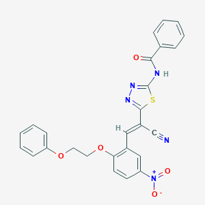 N-(5-{1-cyano-2-[5-nitro-2-(2-phenoxyethoxy)phenyl]vinyl}-1,3,4-thiadiazol-2-yl)benzamide