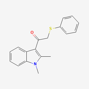 molecular formula C18H17NOS B4763704 1-(1,2-dimethyl-1H-indol-3-yl)-2-(phenylthio)ethanone 