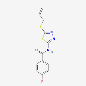 molecular formula C12H10FN3OS2 B4763706 N-[5-(allylthio)-1,3,4-thiadiazol-2-yl]-4-fluorobenzamide 