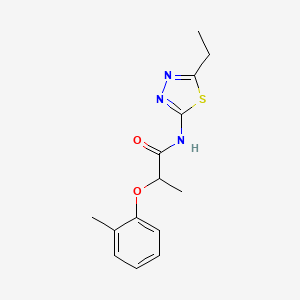 molecular formula C14H17N3O2S B4763716 N-(5-ethyl-1,3,4-thiadiazol-2-yl)-2-(2-methylphenoxy)propanamide 