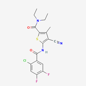 5-[(2-chloro-4,5-difluorobenzoyl)amino]-4-cyano-N,N-diethyl-3-methyl-2-thiophenecarboxamide