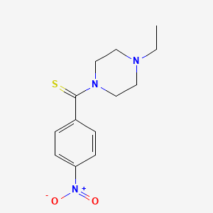 molecular formula C13H17N3O2S B4763761 1-ethyl-4-[(4-nitrophenyl)carbonothioyl]piperazine 