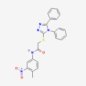 molecular formula C23H19N5O3S B4763784 2-[(4,5-diphenyl-4H-1,2,4-triazol-3-yl)thio]-N-(4-methyl-3-nitrophenyl)acetamide 