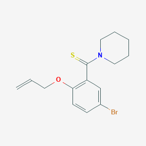molecular formula C15H18BrNOS B4763806 1-{[2-(allyloxy)-5-bromophenyl]carbonothioyl}piperidine 