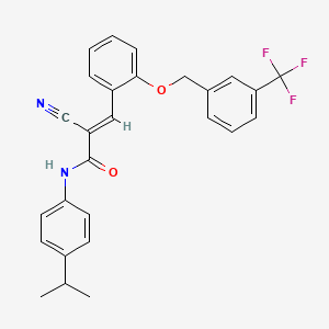 molecular formula C27H23F3N2O2 B4763815 2-cyano-N-(4-isopropylphenyl)-3-(2-{[3-(trifluoromethyl)benzyl]oxy}phenyl)acrylamide 