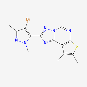 molecular formula C14H13BrN6S B4763826 2-(4-bromo-1,3-dimethyl-1H-pyrazol-5-yl)-8,9-dimethylthieno[3,2-e][1,2,4]triazolo[1,5-c]pyrimidine 