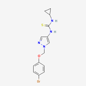 molecular formula C14H15BrN4OS B4763833 N-{1-[(4-bromophenoxy)methyl]-1H-pyrazol-4-yl}-N'-cyclopropylthiourea 
