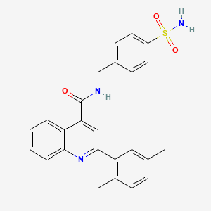 molecular formula C25H23N3O3S B4763851 N-[4-(aminosulfonyl)benzyl]-2-(2,5-dimethylphenyl)-4-quinolinecarboxamide 
