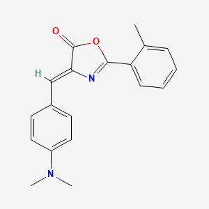 molecular formula C19H18N2O2 B4763855 4-[4-(dimethylamino)benzylidene]-2-(2-methylphenyl)-1,3-oxazol-5(4H)-one 