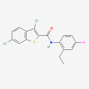 molecular formula C17H12Cl2INOS B4763872 3,6-dichloro-N-(2-ethyl-4-iodophenyl)-1-benzothiophene-2-carboxamide 