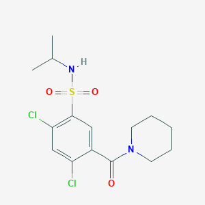 molecular formula C15H20Cl2N2O3S B4763889 2,4-dichloro-N-isopropyl-5-(1-piperidinylcarbonyl)benzenesulfonamide 