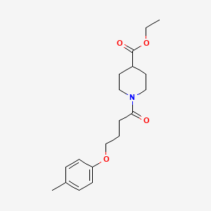 molecular formula C19H27NO4 B4763897 ethyl 1-[4-(4-methylphenoxy)butanoyl]-4-piperidinecarboxylate 
