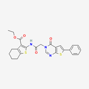 ethyl 2-{[(4-oxo-6-phenylthieno[2,3-d]pyrimidin-3(4H)-yl)acetyl]amino}-4,5,6,7-tetrahydro-1-benzothiophene-3-carboxylate