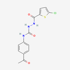 molecular formula C14H12ClN3O3S B4763922 N-(4-acetylphenyl)-2-[(5-chloro-2-thienyl)carbonyl]hydrazinecarboxamide 