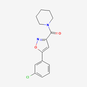 molecular formula C15H15ClN2O2 B4763937 1-{[5-(3-chlorophenyl)-3-isoxazolyl]carbonyl}piperidine 