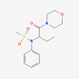 molecular formula C15H22N2O4S B4763950 N-[1-(4-morpholinylcarbonyl)propyl]-N-phenylmethanesulfonamide 