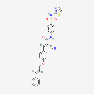 molecular formula C28H22N4O4S2 B4763961 2-cyano-3-{4-[(3-phenyl-2-propen-1-yl)oxy]phenyl}-N-{4-[(1,3-thiazol-2-ylamino)sulfonyl]phenyl}acrylamide 