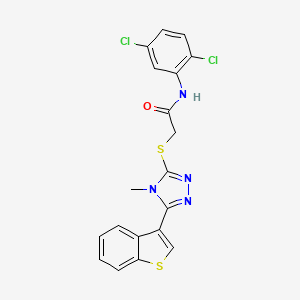 molecular formula C19H14Cl2N4OS2 B4763982 2-{[5-(1-benzothien-3-yl)-4-methyl-4H-1,2,4-triazol-3-yl]thio}-N-(2,5-dichlorophenyl)acetamide 