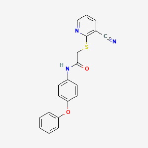 2-[(3-cyano-2-pyridinyl)thio]-N-(4-phenoxyphenyl)acetamide