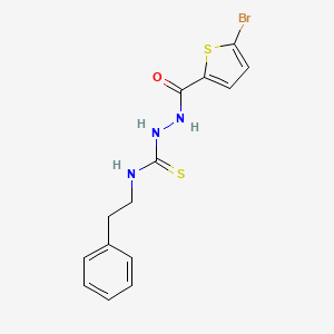 molecular formula C14H14BrN3OS2 B4764022 2-[(5-bromo-2-thienyl)carbonyl]-N-(2-phenylethyl)hydrazinecarbothioamide 