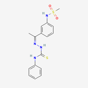 molecular formula C16H18N4O2S2 B4764024 N-{3-[N-(anilinocarbonothioyl)ethanehydrazonoyl]phenyl}methanesulfonamide 