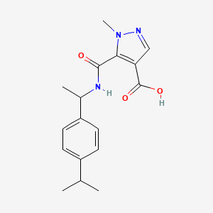 molecular formula C17H21N3O3 B4764030 5-({[1-(4-isopropylphenyl)ethyl]amino}carbonyl)-1-methyl-1H-pyrazole-4-carboxylic acid 