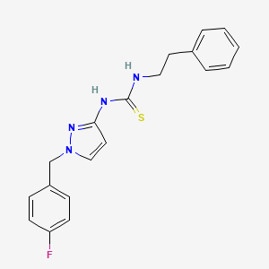 molecular formula C19H19FN4S B4764047 N-[1-(4-fluorobenzyl)-1H-pyrazol-3-yl]-N'-(2-phenylethyl)thiourea 