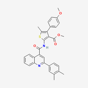 molecular formula C32H28N2O4S B4764072 methyl 2-({[2-(3,4-dimethylphenyl)-4-quinolinyl]carbonyl}amino)-4-(4-methoxyphenyl)-5-methyl-3-thiophenecarboxylate 