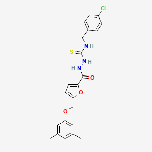 molecular formula C22H22ClN3O3S B4764092 N-(4-chlorobenzyl)-2-{5-[(3,5-dimethylphenoxy)methyl]-2-furoyl}hydrazinecarbothioamide 