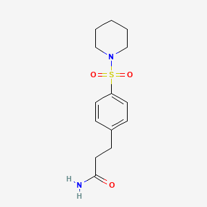 molecular formula C14H20N2O3S B4764101 3-[4-(1-piperidinylsulfonyl)phenyl]propanamide 