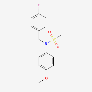 molecular formula C15H16FNO3S B4764117 N-(4-fluorobenzyl)-N-(4-methoxyphenyl)methanesulfonamide 