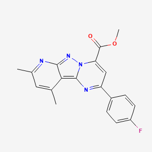 molecular formula C19H15FN4O2 B4764130 methyl 2-(4-fluorophenyl)-8,10-dimethylpyrido[2',3':3,4]pyrazolo[1,5-a]pyrimidine-4-carboxylate 