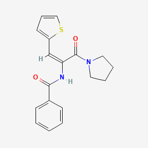 molecular formula C18H18N2O2S B4764135 N-[1-(1-pyrrolidinylcarbonyl)-2-(2-thienyl)vinyl]benzamide 
