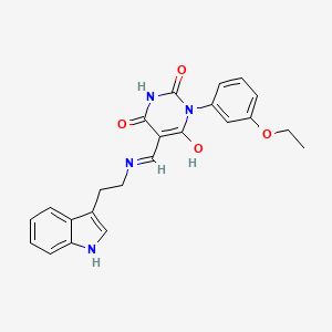 molecular formula C23H22N4O4 B4764148 1-(3-ethoxyphenyl)-5-({[2-(1H-indol-3-yl)ethyl]amino}methylene)-2,4,6(1H,3H,5H)-pyrimidinetrione 