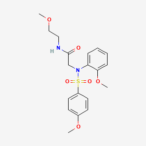 molecular formula C19H24N2O6S B4764165 N~1~-(2-methoxyethyl)-N~2~-(2-methoxyphenyl)-N~2~-[(4-methoxyphenyl)sulfonyl]glycinamide 
