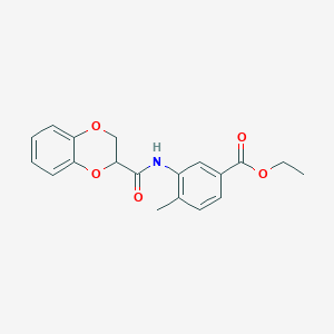 molecular formula C19H19NO5 B4764167 ethyl 3-[(2,3-dihydro-1,4-benzodioxin-2-ylcarbonyl)amino]-4-methylbenzoate 