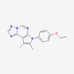 molecular formula C17H17N5O B4764174 7-(4-ethoxyphenyl)-8,9-dimethyl-7H-pyrrolo[3,2-e][1,2,4]triazolo[1,5-c]pyrimidine 