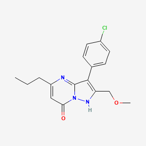 molecular formula C17H18ClN3O2 B4764219 3-(4-chlorophenyl)-2-(methoxymethyl)-5-propylpyrazolo[1,5-a]pyrimidin-7(4H)-one 