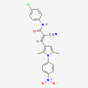 molecular formula C22H17ClN4O3 B4764248 N-(4-chlorophenyl)-2-cyano-3-[2,5-dimethyl-1-(4-nitrophenyl)-1H-pyrrol-3-yl]acrylamide 