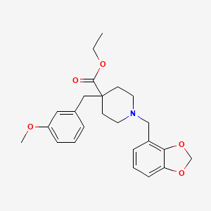molecular formula C24H29NO5 B4764268 ethyl 1-(1,3-benzodioxol-4-ylmethyl)-4-(3-methoxybenzyl)-4-piperidinecarboxylate 