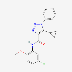 molecular formula C19H17ClN4O2 B4764286 N-(5-chloro-2-methoxyphenyl)-5-cyclopropyl-1-phenyl-1H-1,2,3-triazole-4-carboxamide 